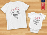 Our First Father's Day Matching Bodysuit & T-Shirt 