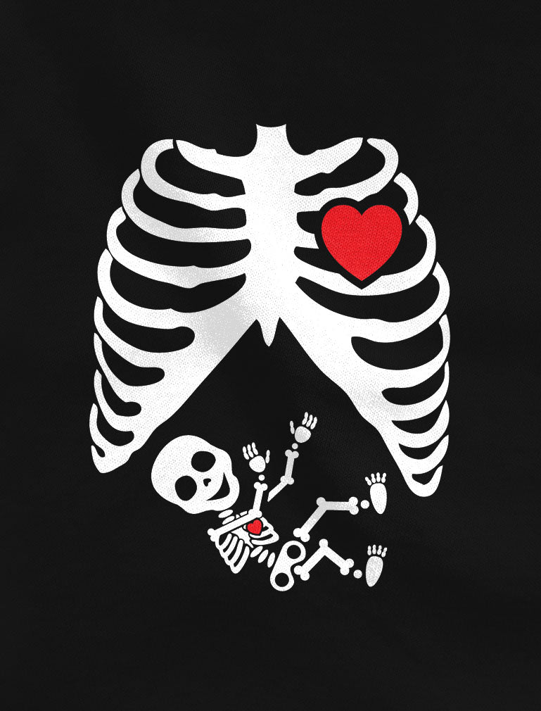 Halloween Skeleton Maternity Tee Baby Boy X-Ray Matching Couple Set Burger Tee