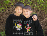 Spongebob & Patrick Ugly Christmas Youth Sweatshirt Set Siblings