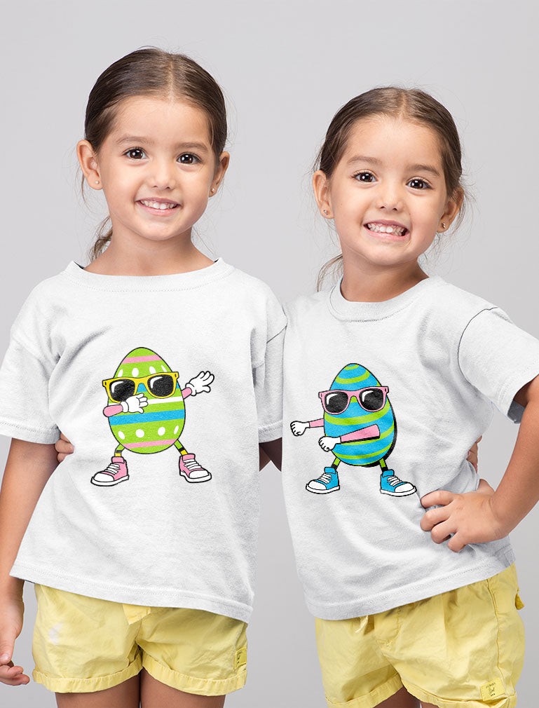 Flossing and Dabbing Easter Egg - Cute Matching T-Shirts Set