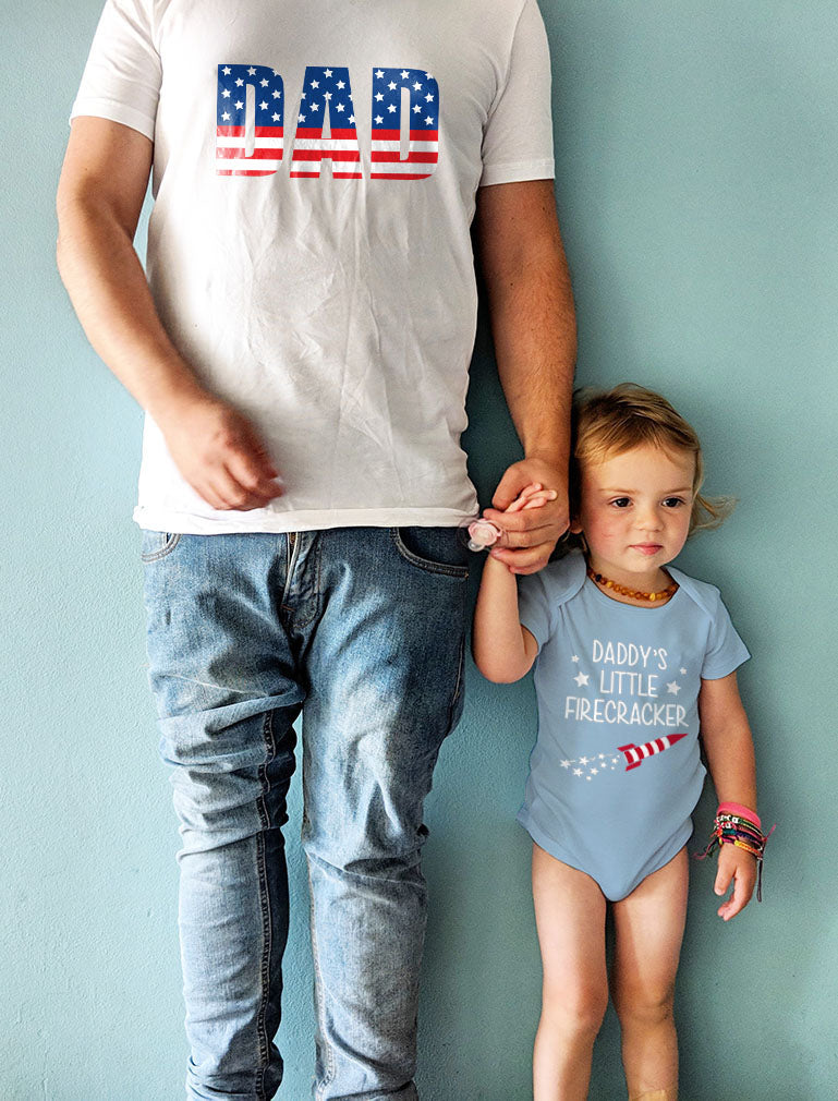 USA Dad - Daddy's Little Firecracker Matching Set