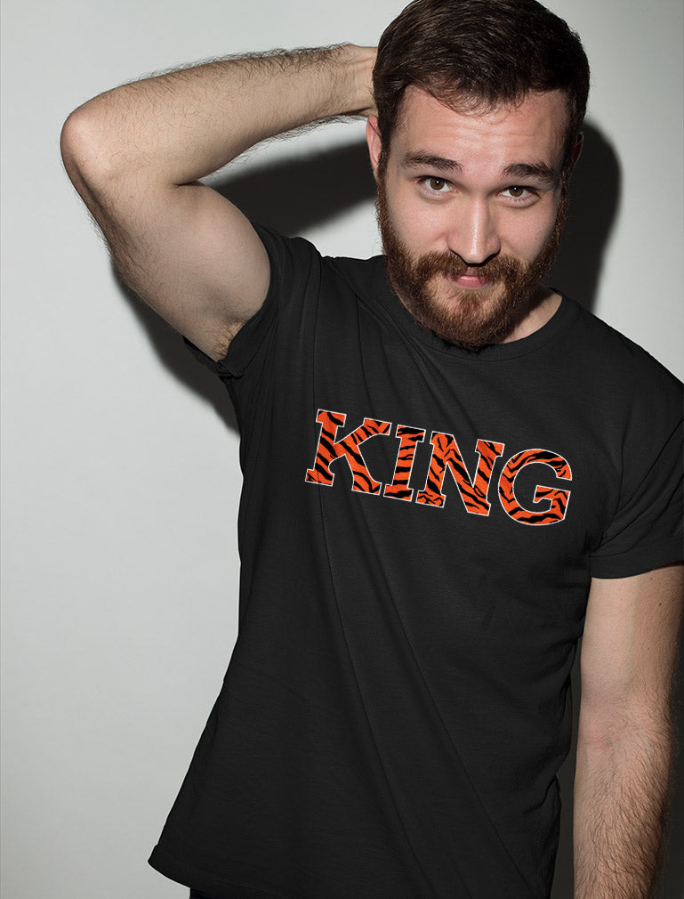 King Queen Tiger Matching Couple Set His and Hers T-Shirts Anniversary Gifts