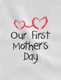 Our First Mother's Day Gift for Mom & Baby Matching Set Bodysuit & Women T-Shirt 