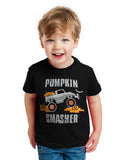 Pumpkin Smasher Truck Tractor I'm Digging Halloween Toddler Kids Shirts Set 