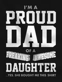 Thumbnail Dad Shirt & Mug Set Proud Dad of A Freaking Awesome Daughter Black 4