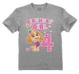 Thumbnail Birthday Girl Paw Patrol Skye 4th Birthday Toddler Kids T-Shirt Gray 4