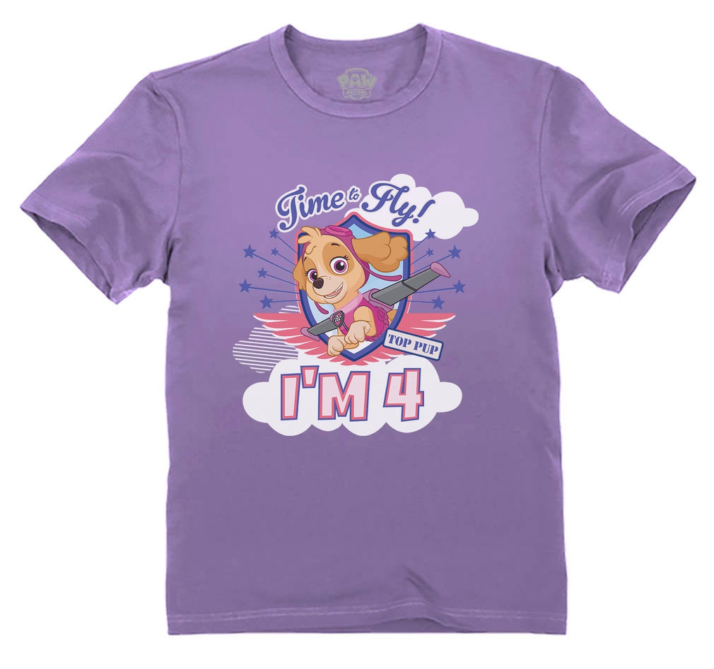 4th Birthday Kids Patrol T-Shirt Gift Tstars I\'m Paw Skye Toddler 4 –