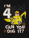 Thumbnail Paw Patrol Rubble Digging 4th Birthday Shirts Pack Nickelodeon Toddler T-Shirts Black 5