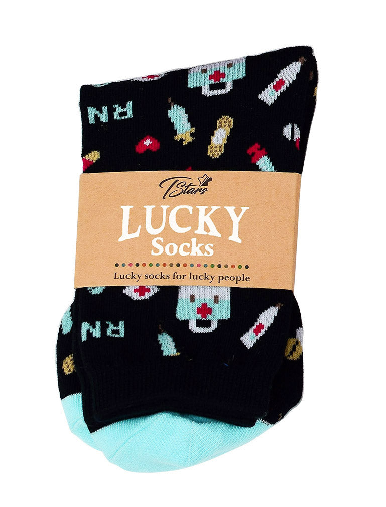 Nurse Socks, Meds Crew Socks, Women's Novelty Socks Graduation Gift for Nurses - Multicolor 6