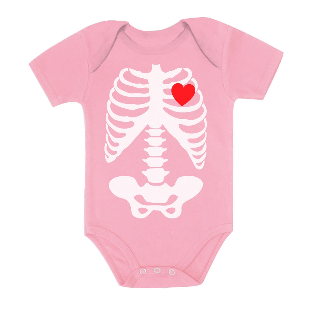 Baby Skeleton X-Ray Heart - Easy Halloween Costume Baby Bodysuit 