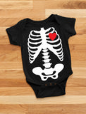 Baby Skeleton X-Ray Heart - Easy Halloween Costume Baby Bodysuit 