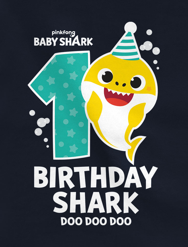 1st Birthday Baby Shark Shirt One Year Old Birthday Boy Girl Infant Kids T-Shirt 