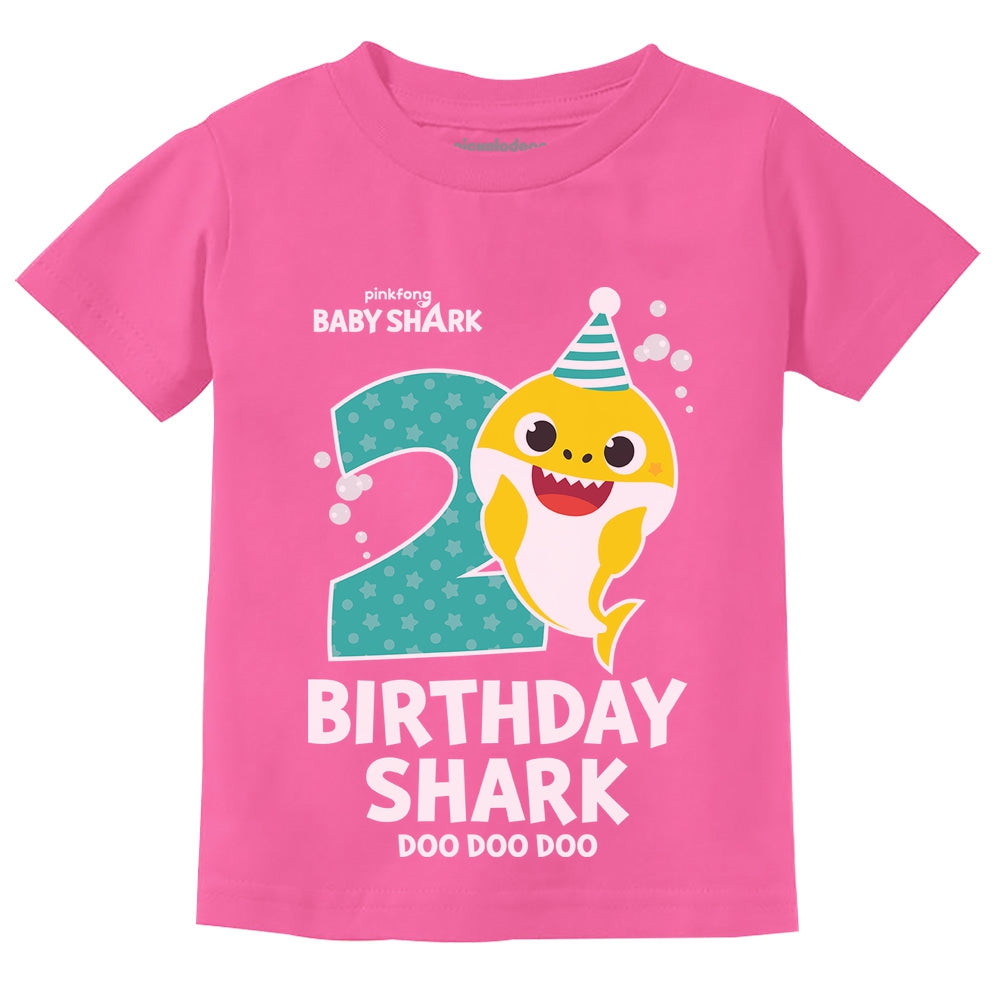2nd Birthday Baby Shark Shirt 2 Year Old Birthday Boy Girl Toddler Kids T-Shirt 