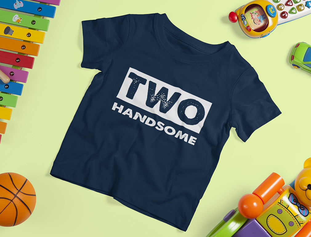 2 year old birthday shirt boy 2nd birthday two handsome Toddler Kids T-Shirt 