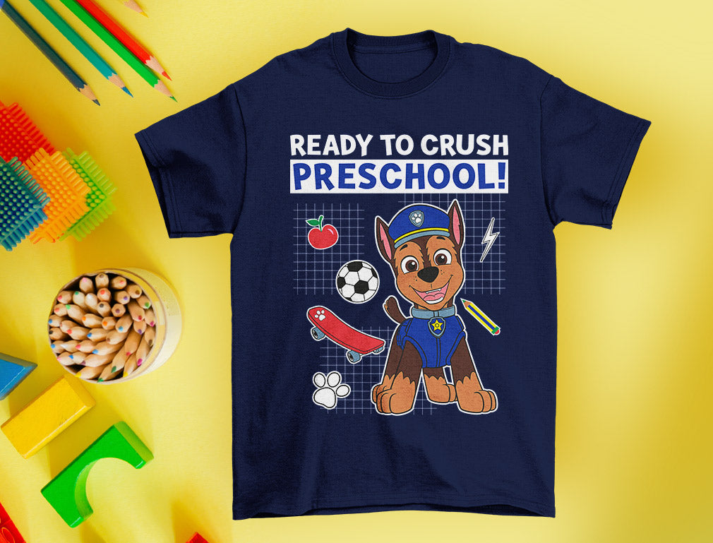 Paw Patrol Preschool Shirt for Boys Ready to Crush Chase Toddler Kids –  Tstars