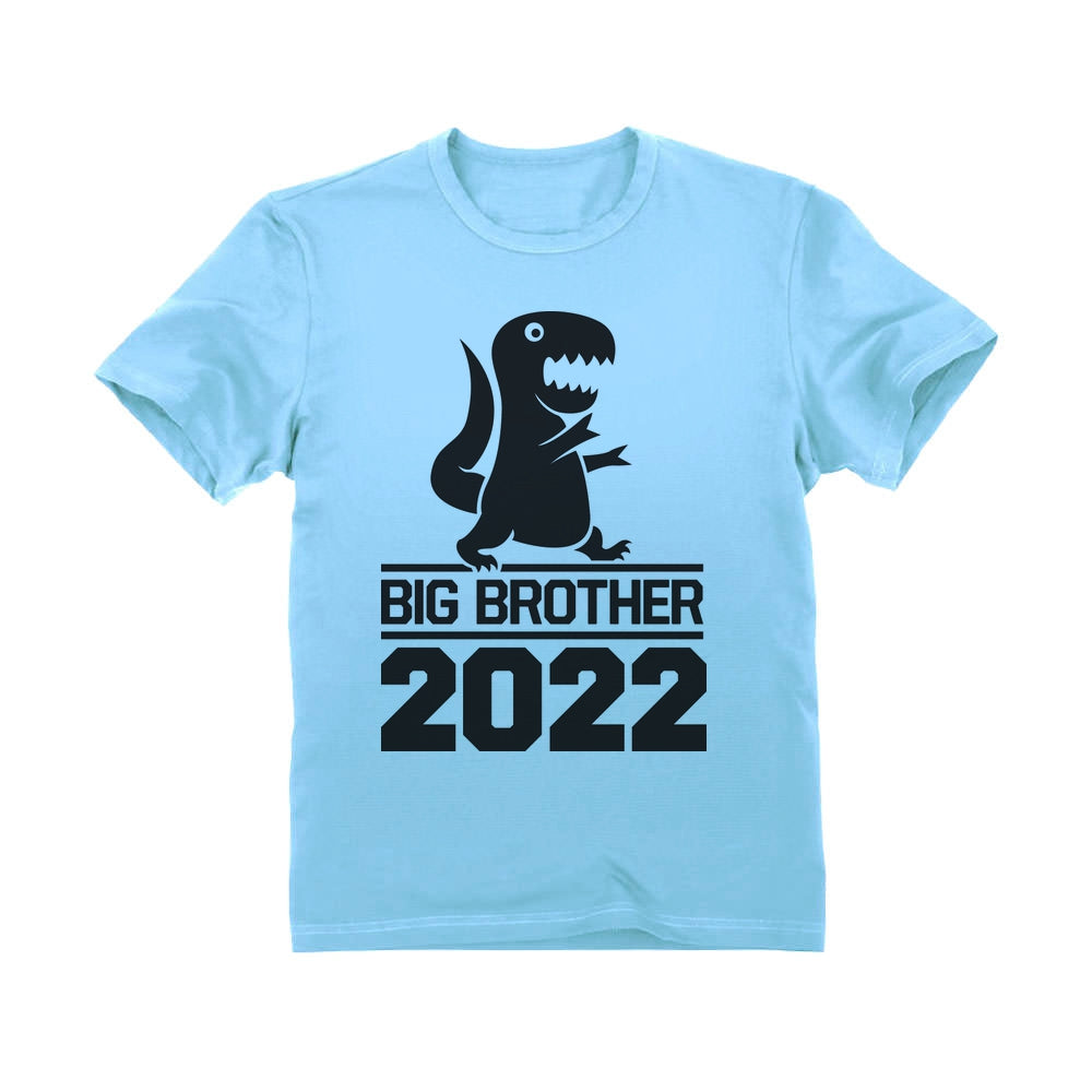 Gift for Big Brother 2022 T-Rex Boys Toddler Kids T-Shirt 