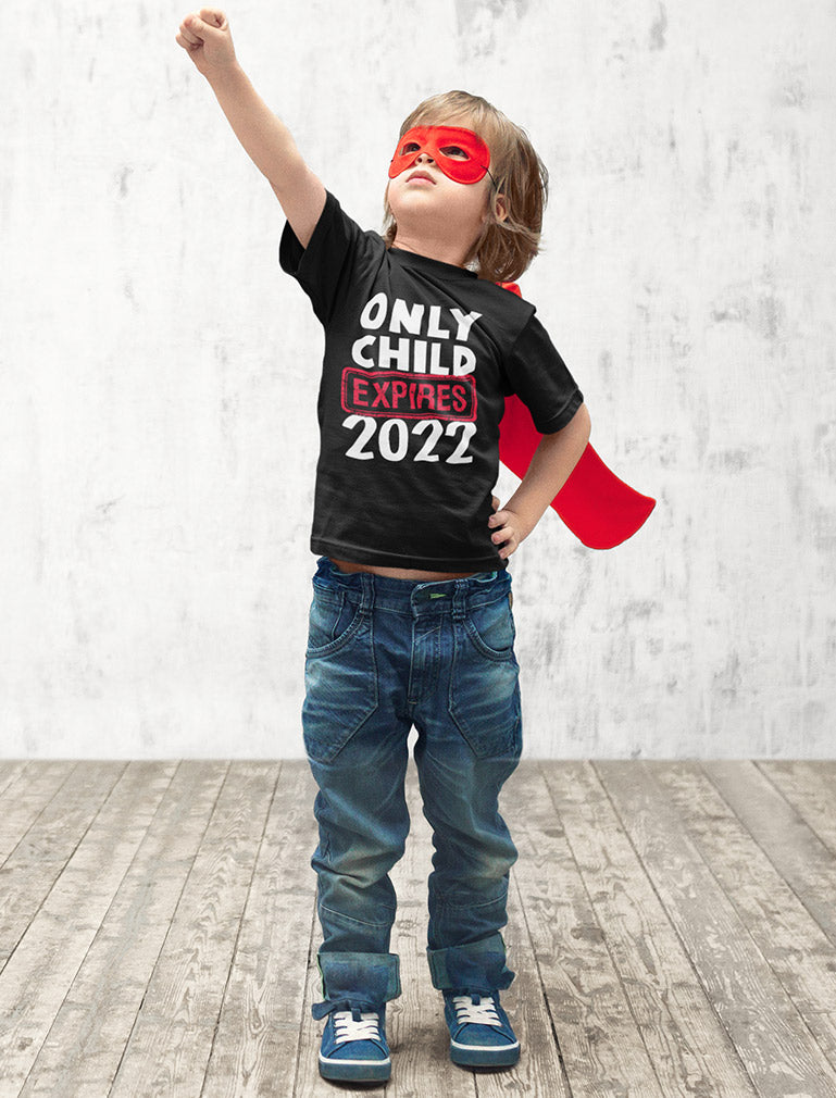 Funny Only Child Expires 2022 Brother Sister Siblings Youth Kids T-Shirt - Black 3