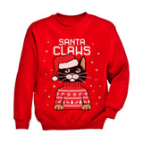 Thumbnail Santa Claws Ugly Christmas Sweater Toddler Kids Sweatshirt Red 1