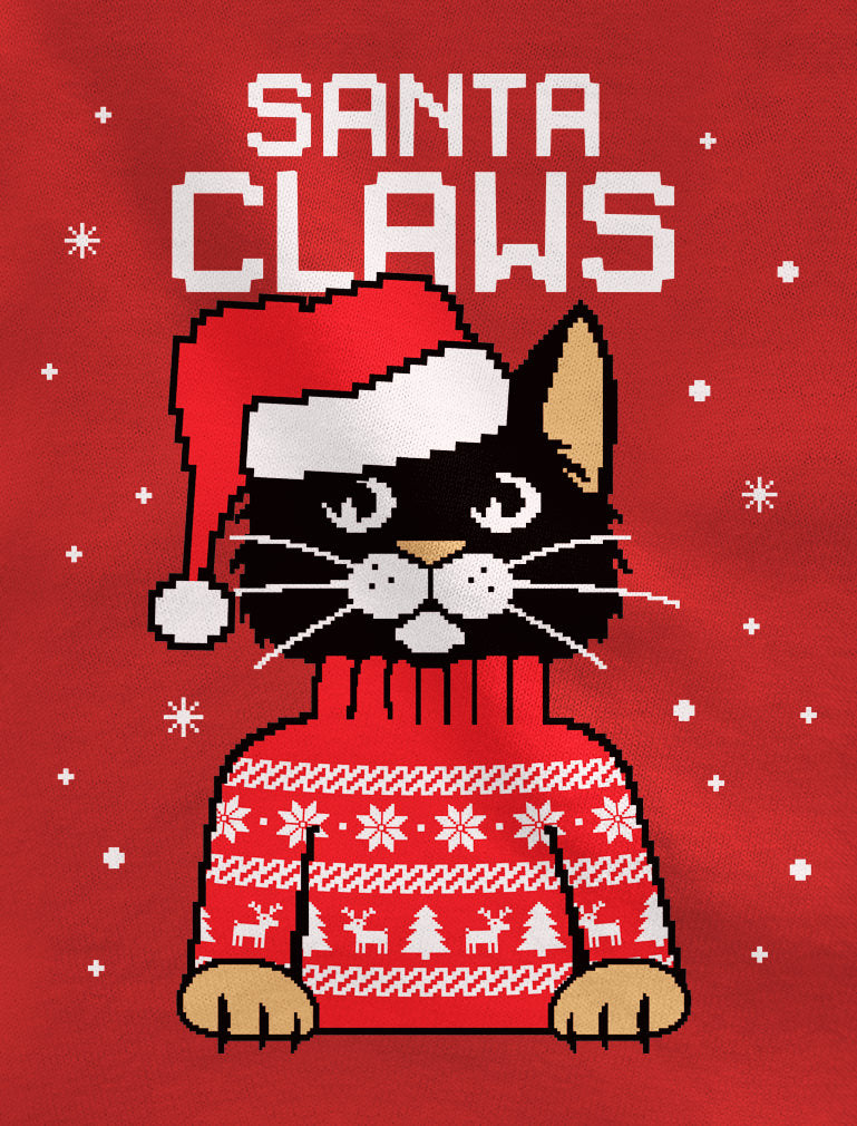 Santa Claws Ugly Christmas Sweater Toddler Kids Sweatshirt - Red 2