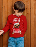 Santa Paws Ugly Christmas Sweater Toddler Kids Long sleeve T-Shirt 