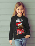 Santa Paws Ugly Christmas Sweater Toddler Kids Long sleeve T-Shirt 
