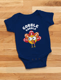 Little Turkey Thanksgiving Gobble Baby Bodysuit 