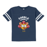 Thumbnail Little Turkey Thanksgiving Gobble Toddler Jersey T-Shirt Blue 1
