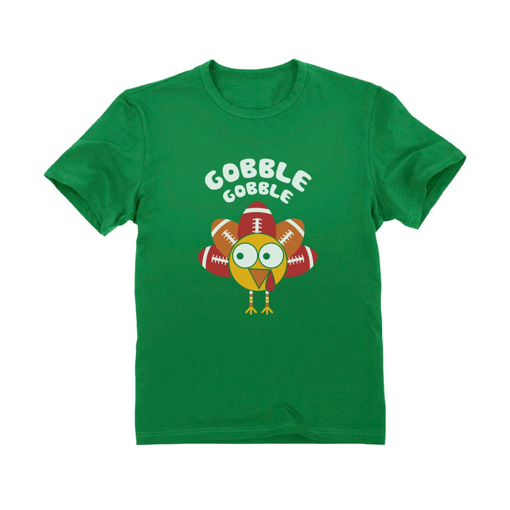 Little Turkey Thanksgiving Gobble Toddler Kids T-Shirt - Green 1