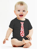 Thumbnail Red Hearts Tie - Valentine's Day Baby Bodysuit Navy 7
