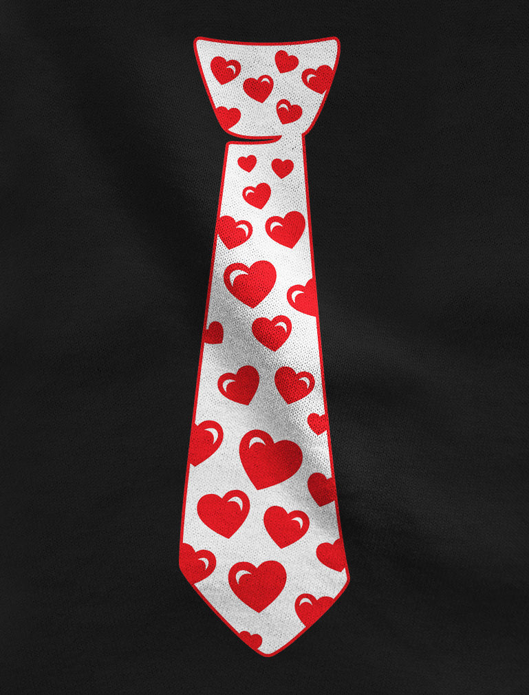 Red Hearts Tie - Valentine's Day Baby Long Sleeve Bodysuit 