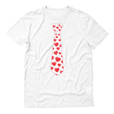 Thumbnail Red Hearts Tie for Valentine's Day Love T-Shirt White 2