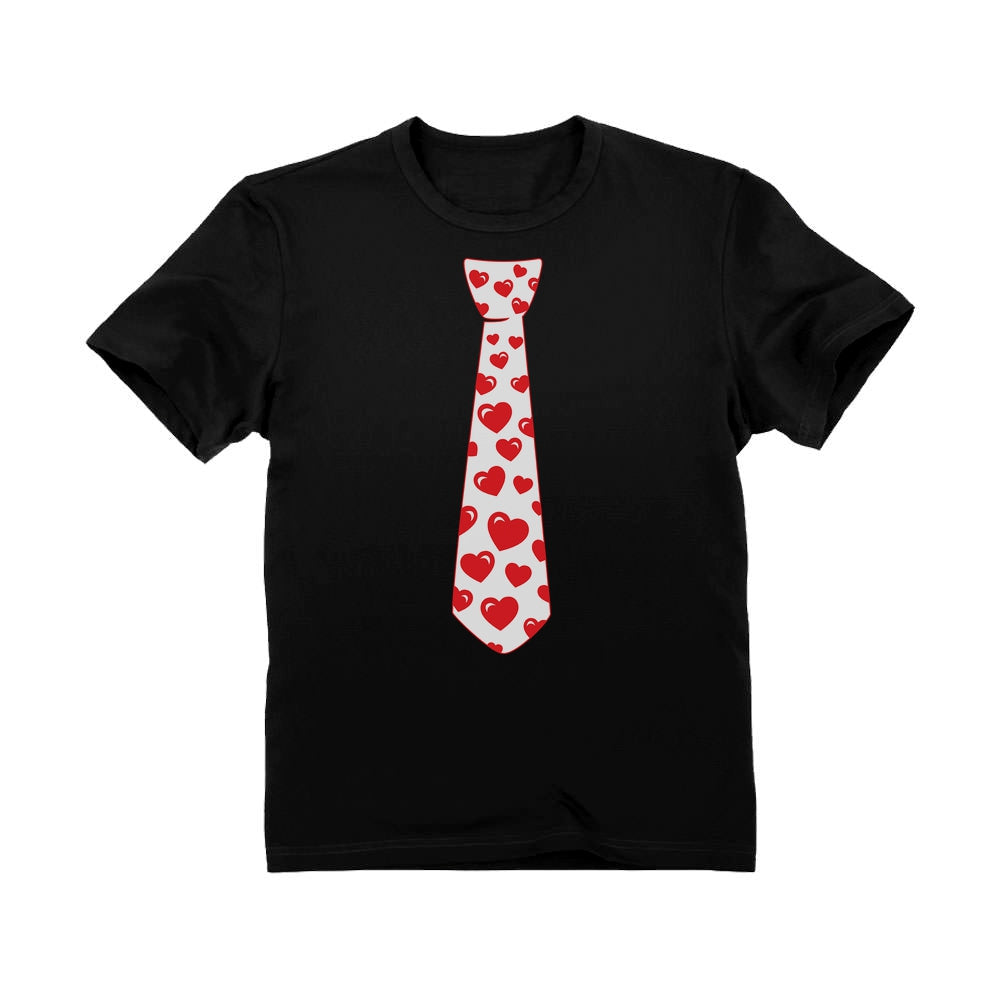 Red Hearts Tie for Valentine's Day Love Youth Kids T-Shirt