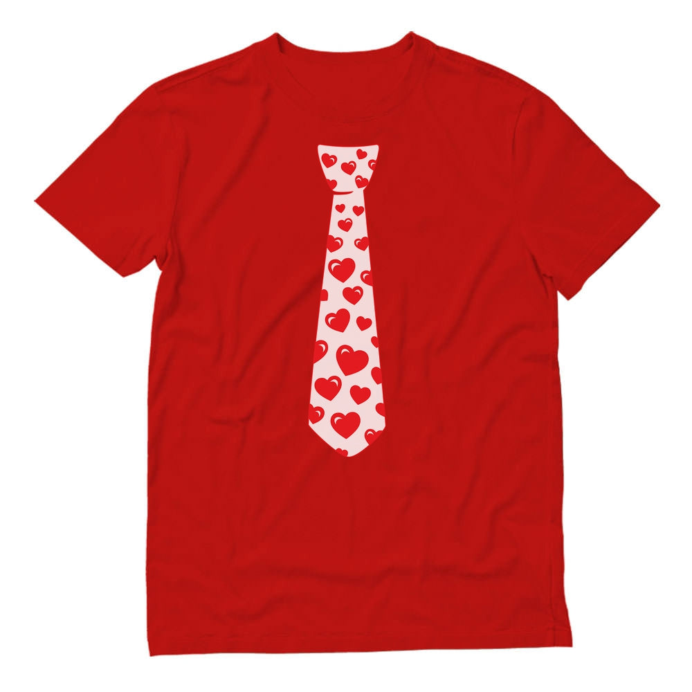 Red Hearts Tie for Valentine's Day Love T-Shirt - Red 3