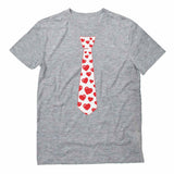 Thumbnail Red Hearts Tie for Valentine's Day Love T-Shirt Gray 4