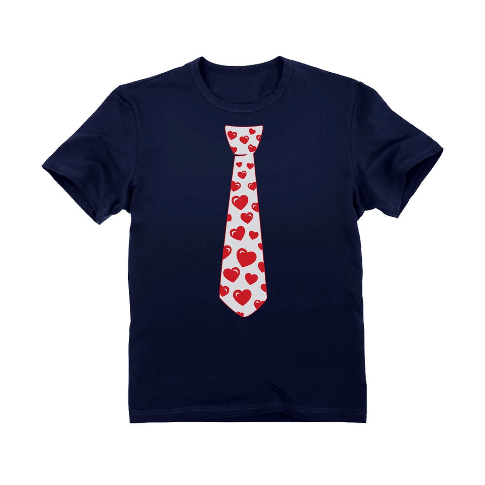 Red Hearts Tie for Valentine's Day Love Youth Kids T-Shirt