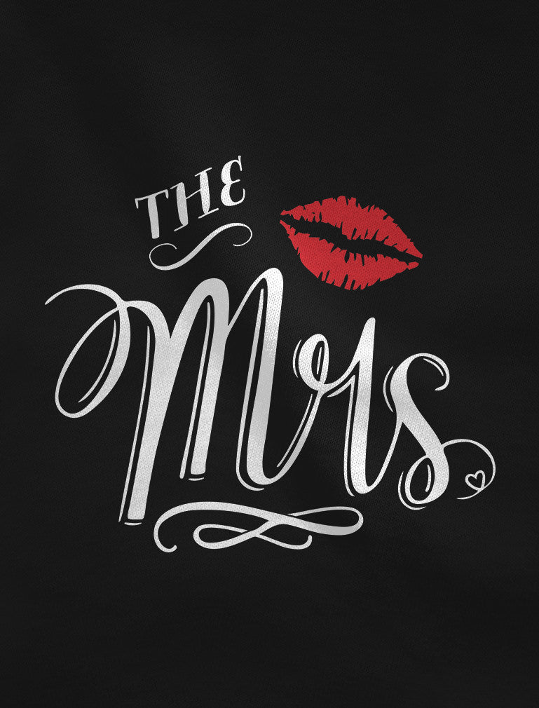 Mr & Mrs Matching T-Shirt Gift Set for Newlywed Couples, Wedding, Anniversary - Men Black / Women Black 6