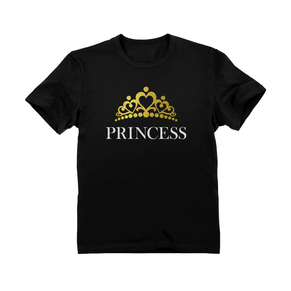Princess Crown Toddler Kids T-Shirt - Black 1