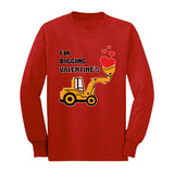 I'm Digging Valentine's Day Cute Tractor Toddler Kids Long sleeve T-Shirt 