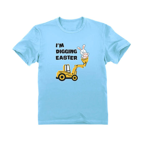 I'm Digging Easter Cute Bunny Toddler Kids T-Shirt - California Blue 1