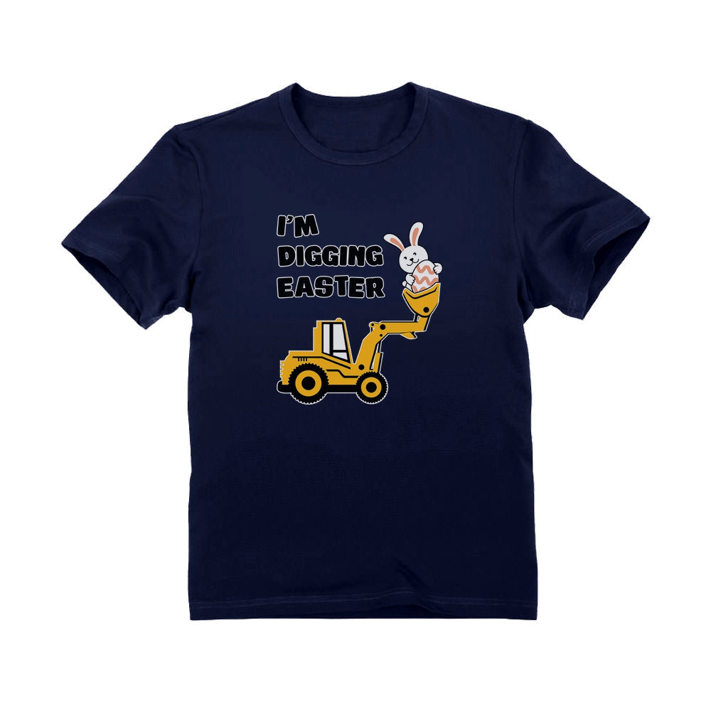 I'm Digging Easter Cute Bunny Toddler Kids T-Shirt - Navy 3