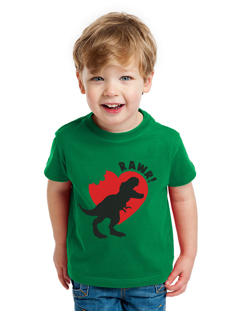 RAWR - I Love You In Dinosaur Toddler Kids T-Shirt - Gray 3