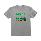 Thumbnail Lucky Clover Irish Tractor St. Patrick's Toddler Kids T-Shirt Gray 4