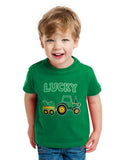 Thumbnail Lucky Clover Irish Tractor St. Patrick's Toddler Kids T-Shirt Gray 5