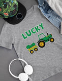Thumbnail Lucky Clover Irish Tractor St. Patrick's Toddler Kids T-Shirt Gray 6