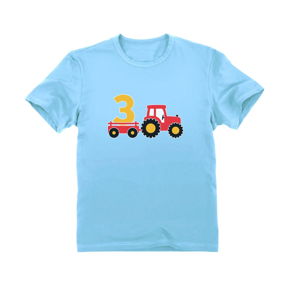 Birthday Tractor 3 Year Old Gift Toddler Kids T-Shirt 