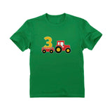 Thumbnail Birthday Tractor 3 Year Old Gift Toddler Kids T-Shirt Green 2