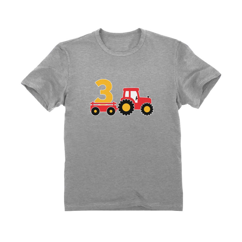 Birthday Tractor 3 Year Old Gift Toddler Kids T-Shirt 