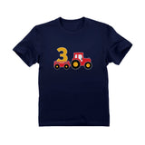 Thumbnail Birthday Tractor 3 Year Old Gift Toddler Kids T-Shirt Navy 4