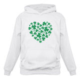 Thumbnail Irish Green Clovers Heart St. Patrick's Women Hoodie White 2