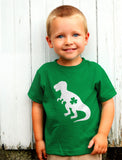 Thumbnail Irish T-Rex Dinosaur Clover St. Patrick's Day Toddler Kids T-Shirt Black 4